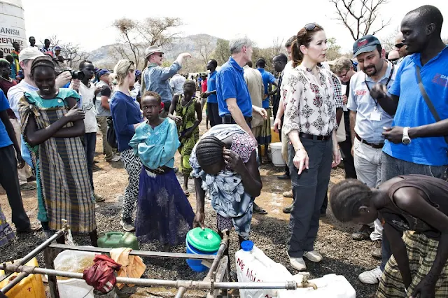 Crown Princess Mary and Mogens Jensen's visit to Ethiopia began with a trip to the refugee camp Tierkidi near South Sudan's)