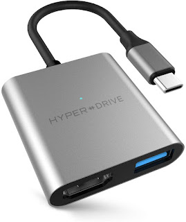 HyperDrive 3 in 1 USB C Adapter hub with Type C Ports.