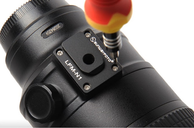 Sunwayfoto LFM-N1 Replacement Foot Plate screwed on Nikon 70-200 VR II
