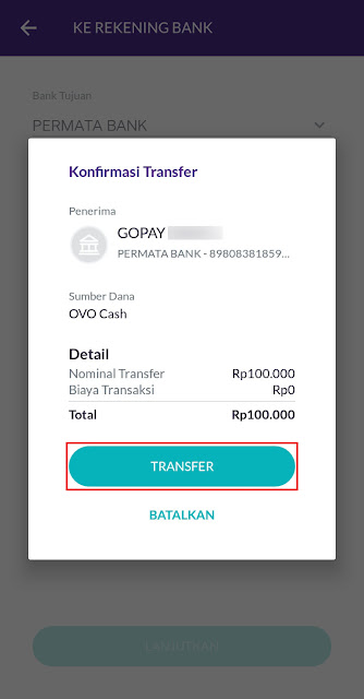 Cara Transfer Saldo OVO ke GOPAY