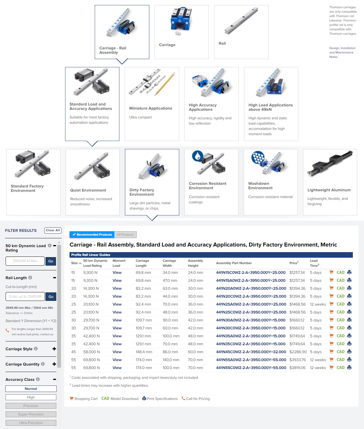 Readout Instrumentation Signpost Linear guide selection tool.