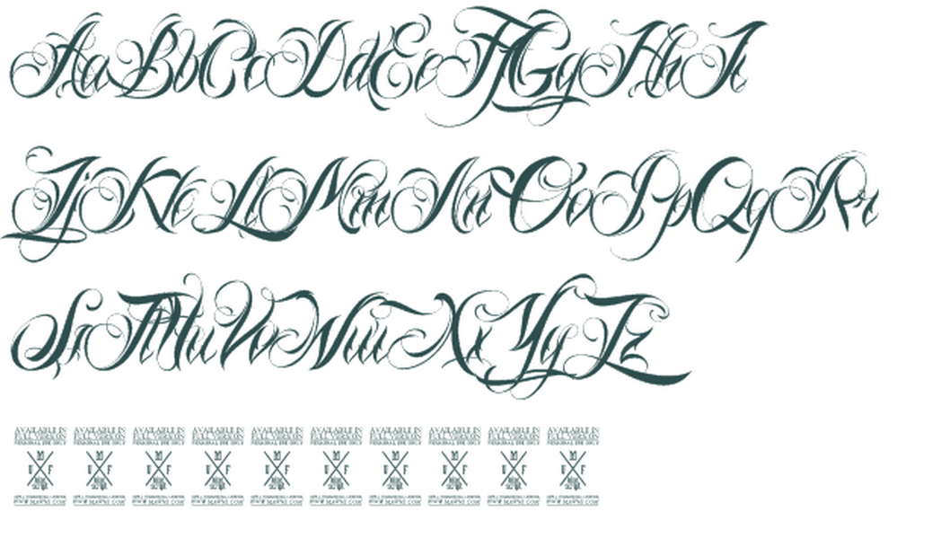 Tattoo Fonts Cursive Fancy Calligraphy Letters Ivory Pirate