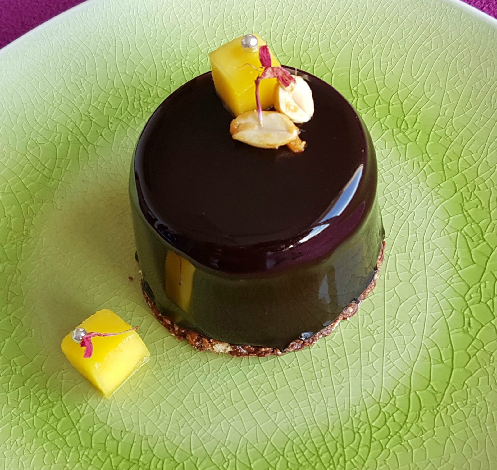 Chocolate mango entremet