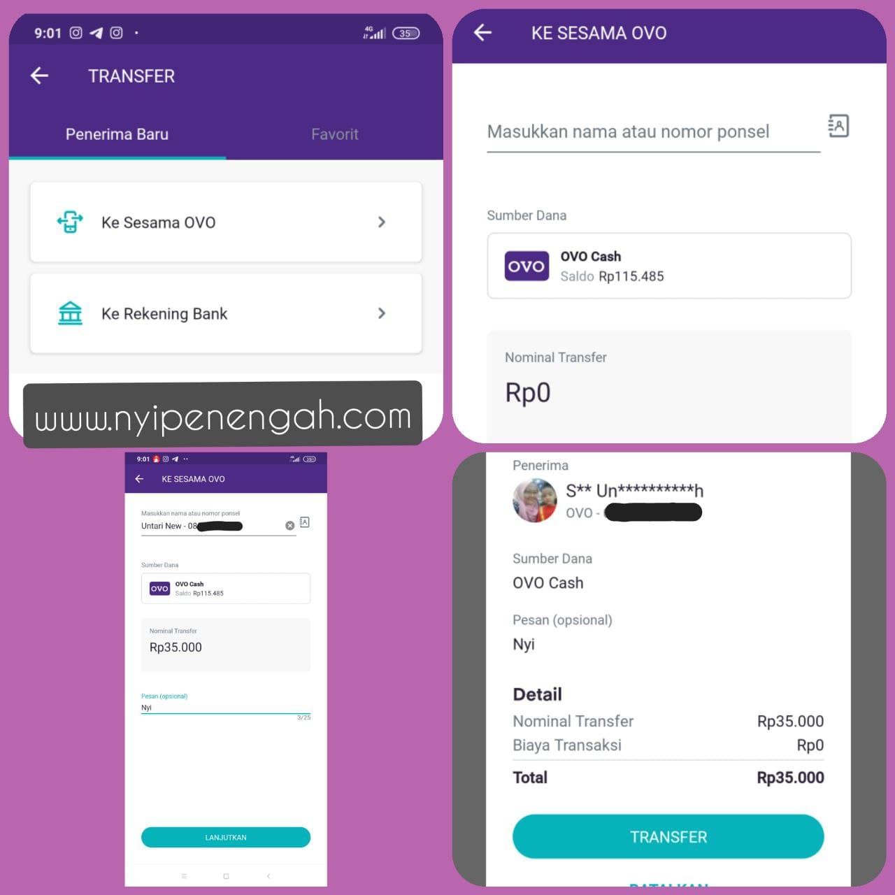 Cara Transfer OVO ke Nomor OVO Lain Nyi Penengah Dewanti