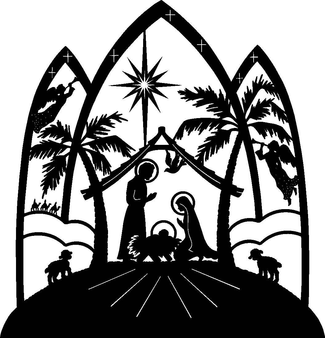 free nativity clipart black and white - photo #12