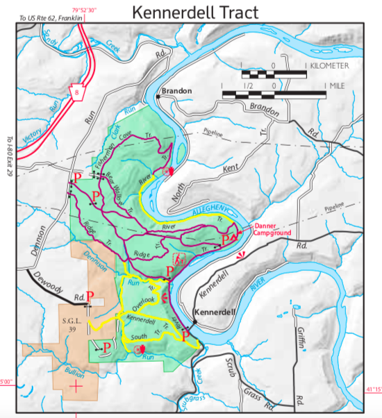 Hiking to Dennison Point Overlook & Allegheny River at the Kennerdell Tract of Clear Creek