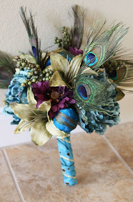 peacock wedding bouquet