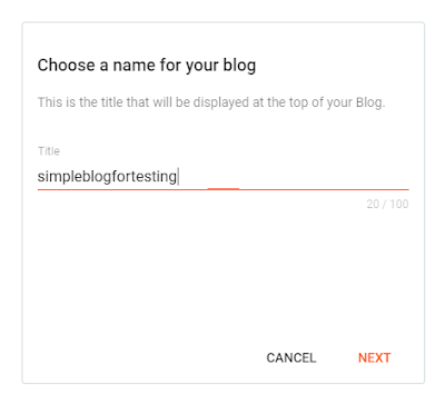 Enter your blog name.