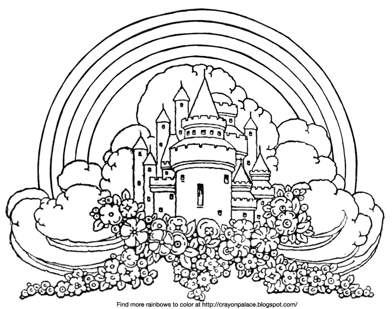 Color a palace rainbow Crayon Palace