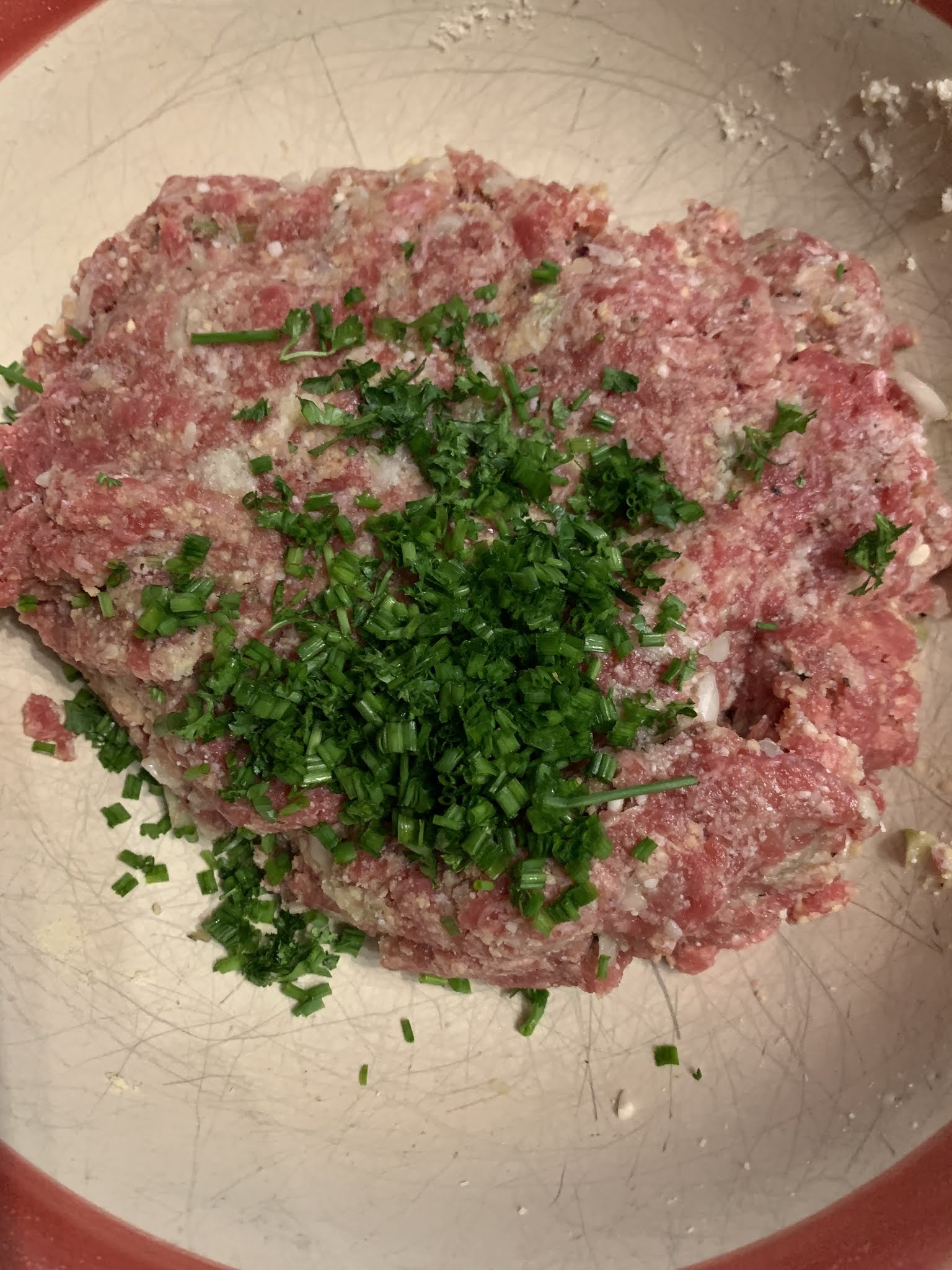 POLPETTES CALABRAISE SAUCE TOMATES PESTO PATES FRAICHES