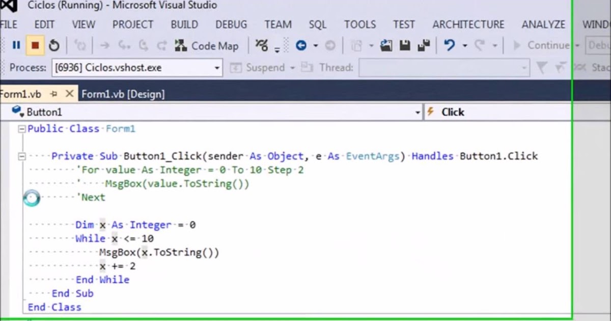 Ciclo for en VB.NET