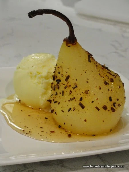 baked Bosc pear at Tess' Kitchen in Grass Valley, California