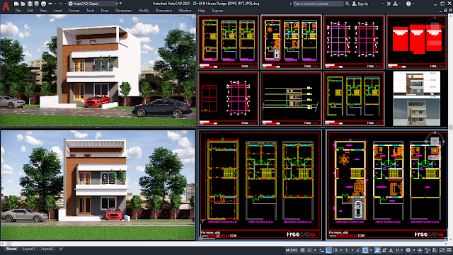 25×65 ft House Design [DWG, RVT, JPG]150sqm