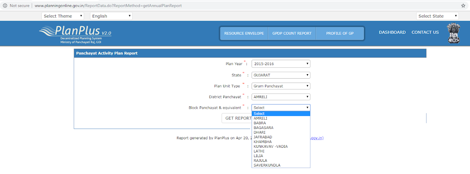 Check Gram panchayat Work Report Online