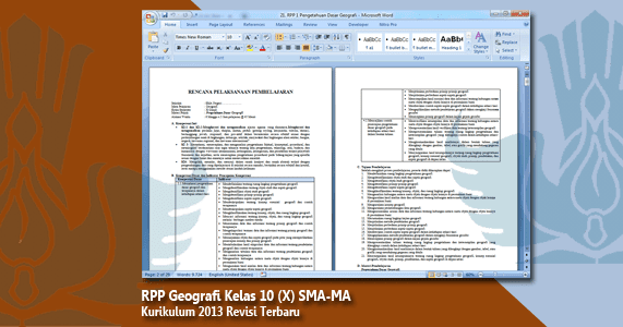 RPP Geografi Kelas 10 (X) SMAMA Kurikulum 2013 Revisi