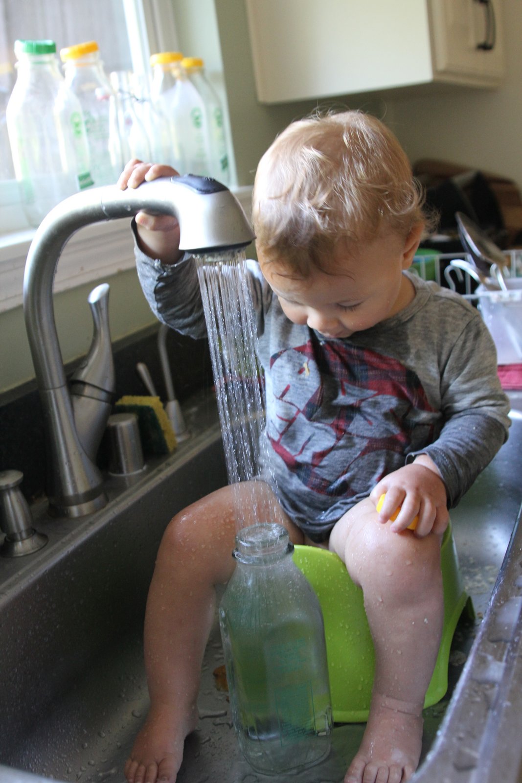 Nicolle's Originals Pottying Baby in the Kitchen Sink