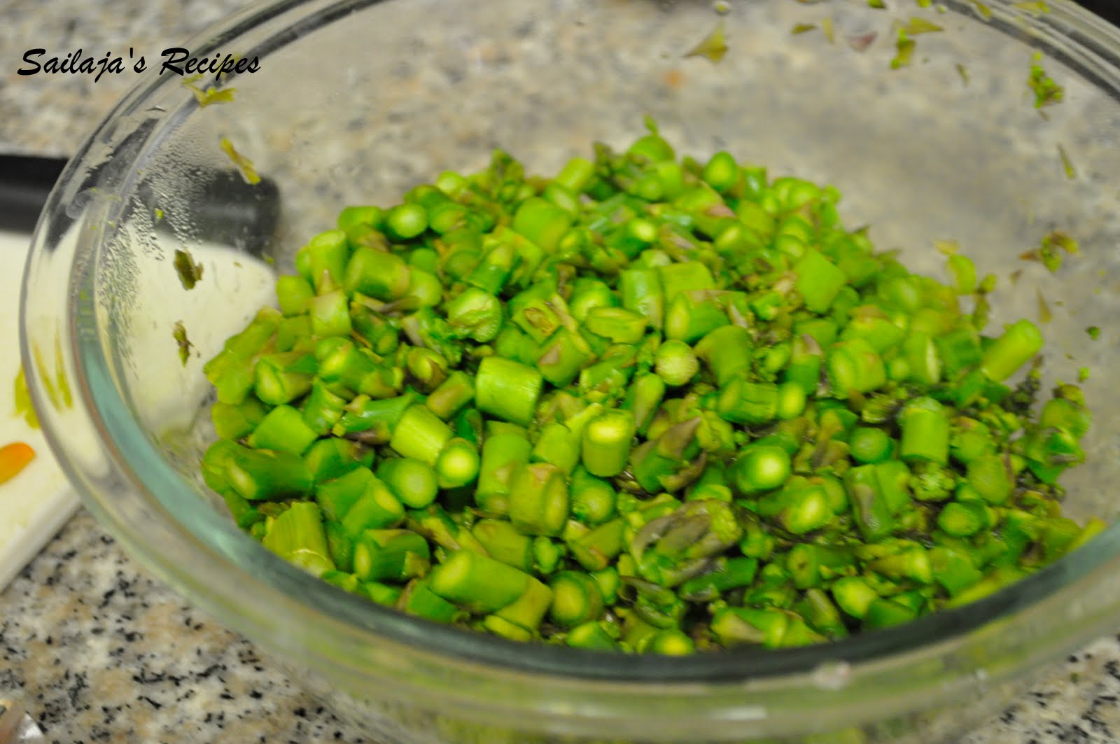 Sailaja's Recipes Asparagus Curry Indian style (Asparagus in nuts and
