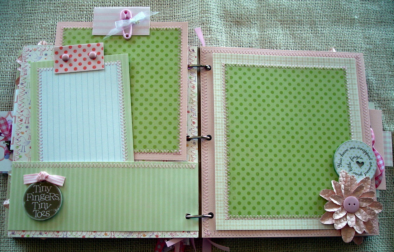 Scrapbooking by Phyllis Premade 8x8 Paper Bag Baby Girl Scrapbook Album