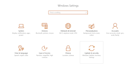 Windows 10 Update & Security, Restore options