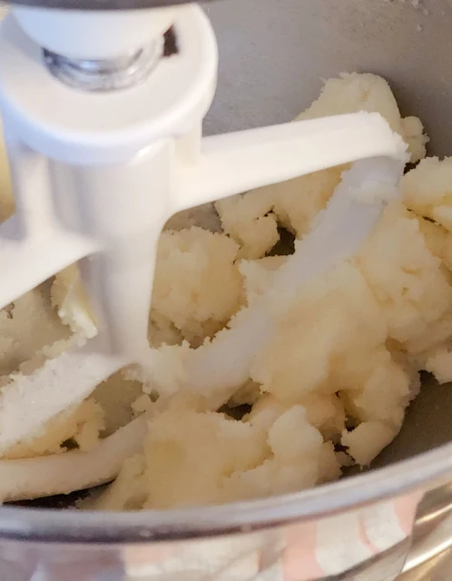 beating butter and sugar in stand mixer