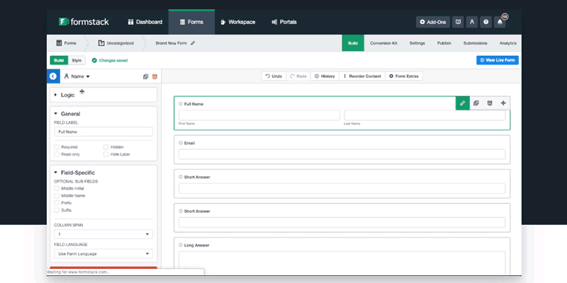 Use Formstack to build beautifully designed web forms