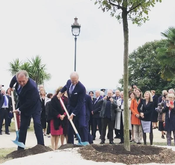 King Carl Gustaf, Queen Silvia, Crown Princess Victoria and Prince Daniel attended celebrations in Pau city of France Camilla Thulin Montana Dress