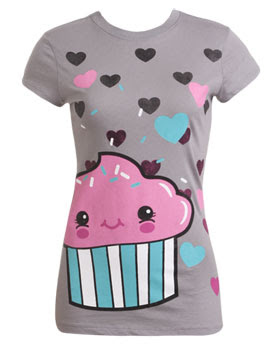 camiseta com ilustração de cupcake