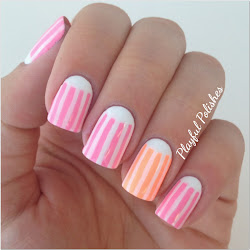 half nail moons acrylic challenge moon sun peach