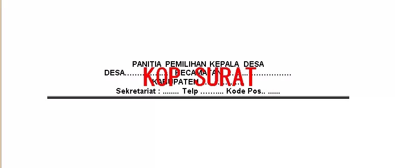 Contoh Kop Surat Dan Stempel Panitia Pilkades Format