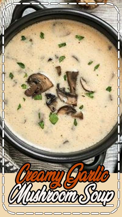 This rich and Creamy Garlic Mushroom Soup is perfect for fall with it's deep earthy flavors. Serve with crusty bread for dipping!