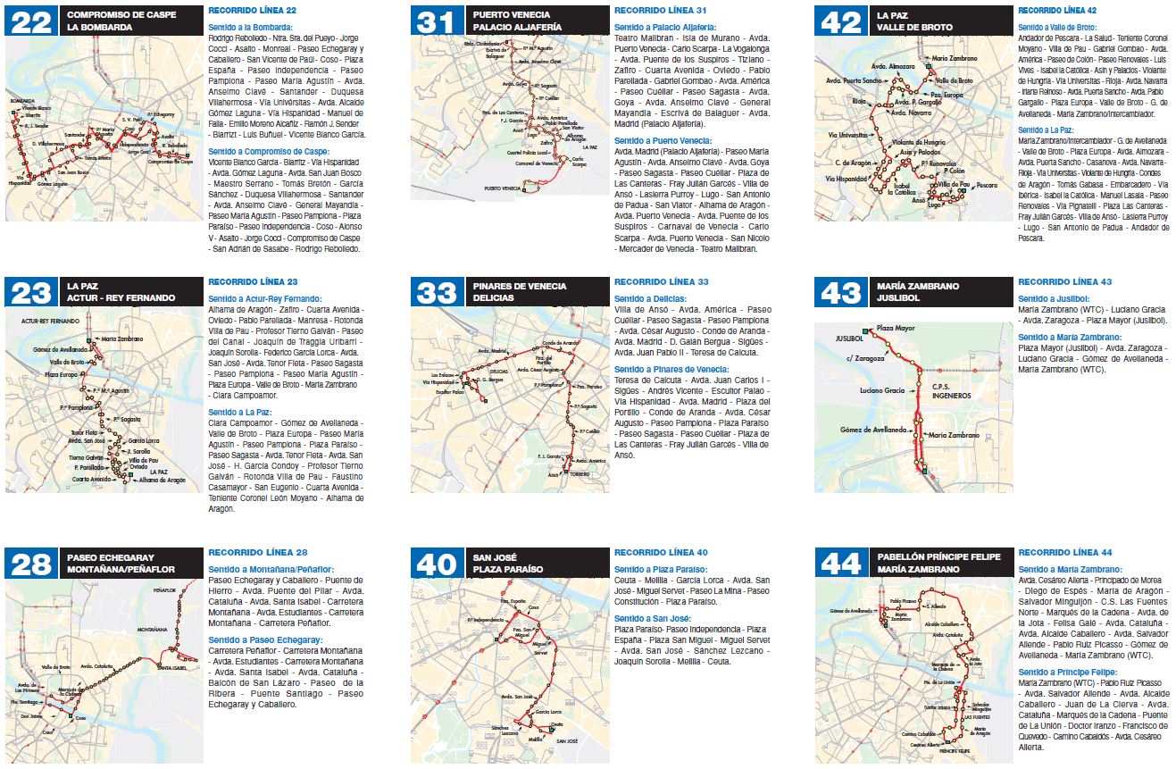 TRANSPORTE PÚBLICO EN ZARAGOZA LOS NUEVOS RECORRIDOS DE AUTOBUSES URBANOS DE ZARAGOZA TRANSPORTE PÚBLICO EN ZARAGOZA LOS NUEVOS RECORRIDOS DE AUTOBUSES URBANOS DE ZARAGOZA