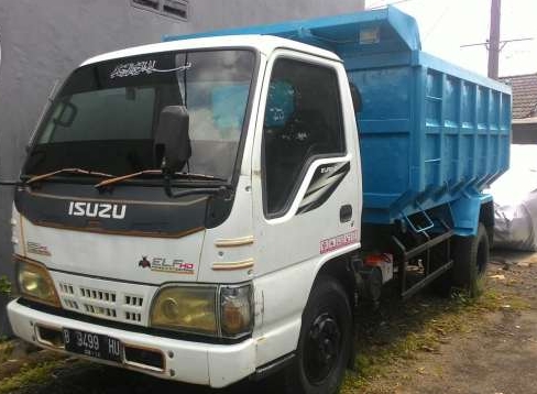 karoseri dump truk jawa timur-putih biru