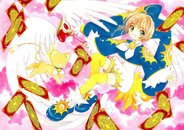 Hình ảnh hoạt hình của một người phụ nữ Sakura dễ thương với chủ thẻ