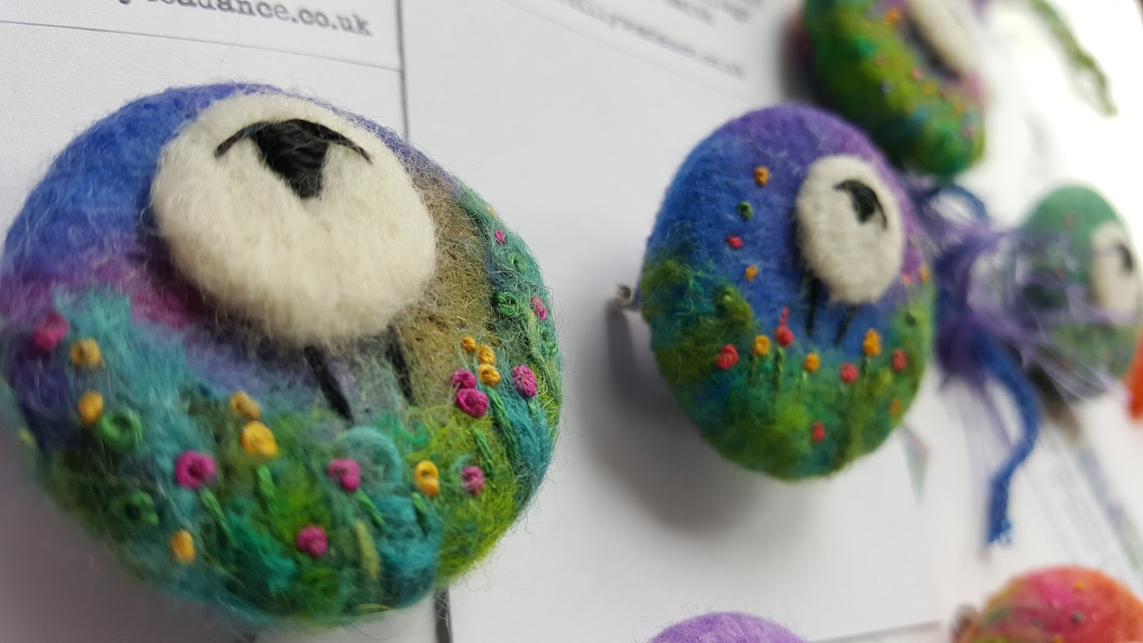 Tilly Tea Dance: Petunia the Sheep - Needle felted brooches & WOYWW