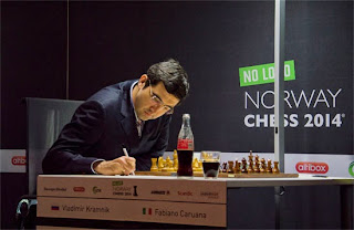 Echecs : Vladimir Kramnik (2783) 1-0 Fabiano Caruana (2791) - Photo Chessbase