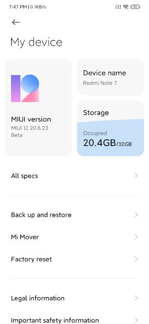 MIUI 12 Redmi Note 7 Download