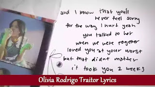 Traitor lyrics olivia rodrigo