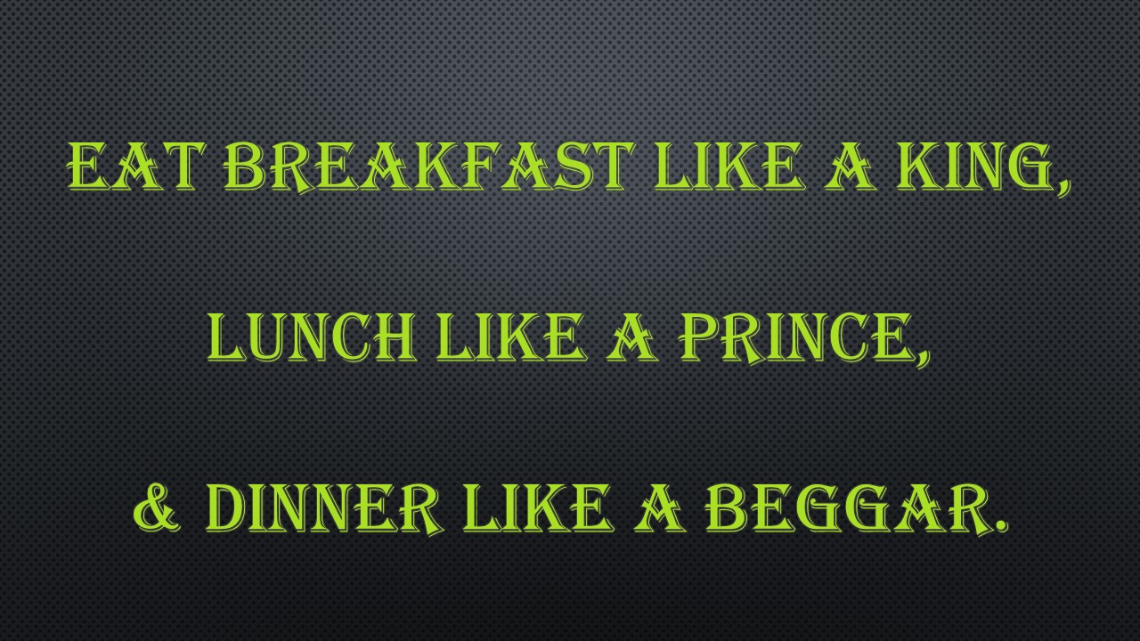 Nutritional Immunology Lifestyle: Do you eat BREAKFAST LIKE A KING?