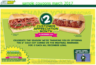 Subway coupons march 2017
