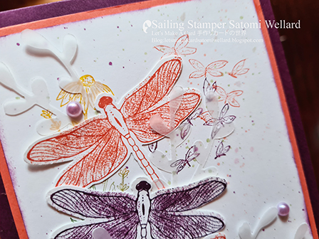 Stampin'Up! Dragonfly Garden Thank You Card #aroundtheworldonwednesdaygloghop  by Sailing Stamper Satomi Wellard