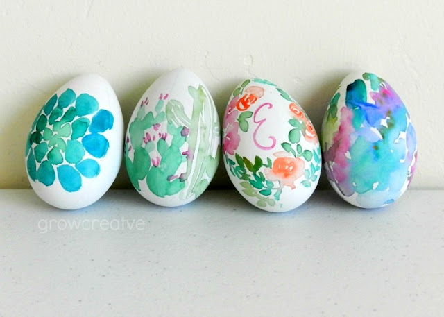 Watercolor Painted Fake Easter Eggs: grow creative blog