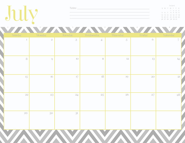 FREEBIES  //  JULY CALENDARS, Oh So Lovely Blog