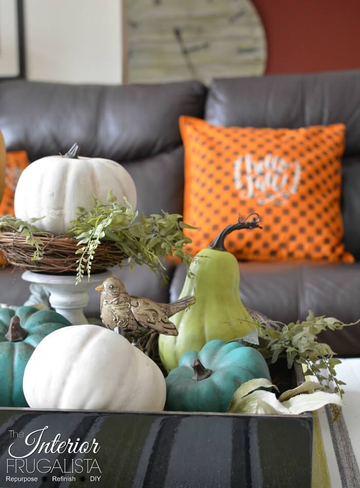 How to turn cheap dollar store plastic pumpkins into gorgeous farmhouse-style painted pumpkins customized to match your fall color palette and style.