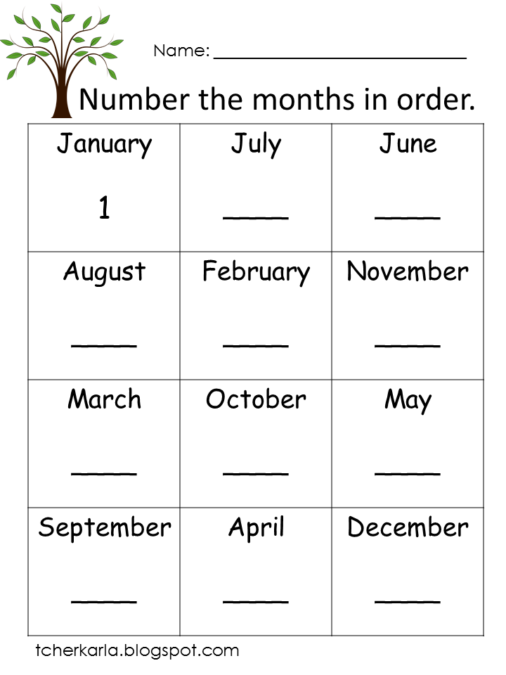 Teacher Karla: Months of the Year worksheet