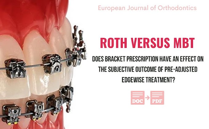 PDF: Roth versus MBT: Does bracket prescription have an effect on the subjective outcome of pre-adjusted edgewise treatment?