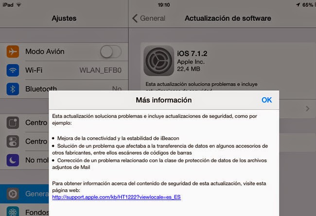 Actualización iOS 7.1.2 