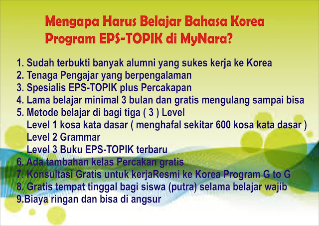 LPK BAHASA KOREA PROGRAM G TO G DI CIKARANG