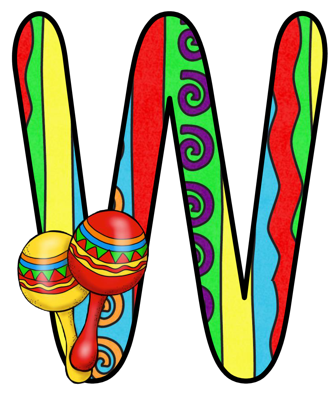 Abecedario con Maracas. Maracas Alphabet. Oh my Alfabetos!