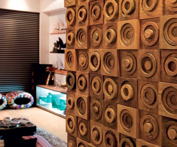 3D Wood wall panels.