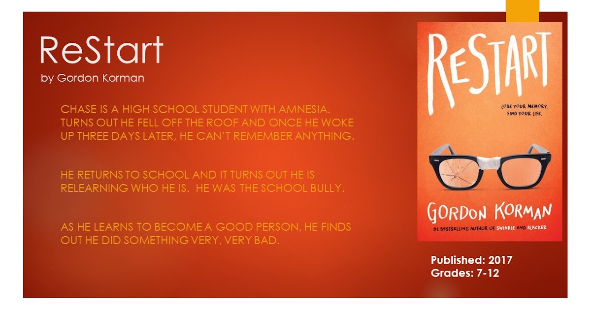 Young Adult Reading Machine ReStart by Gordon Korman